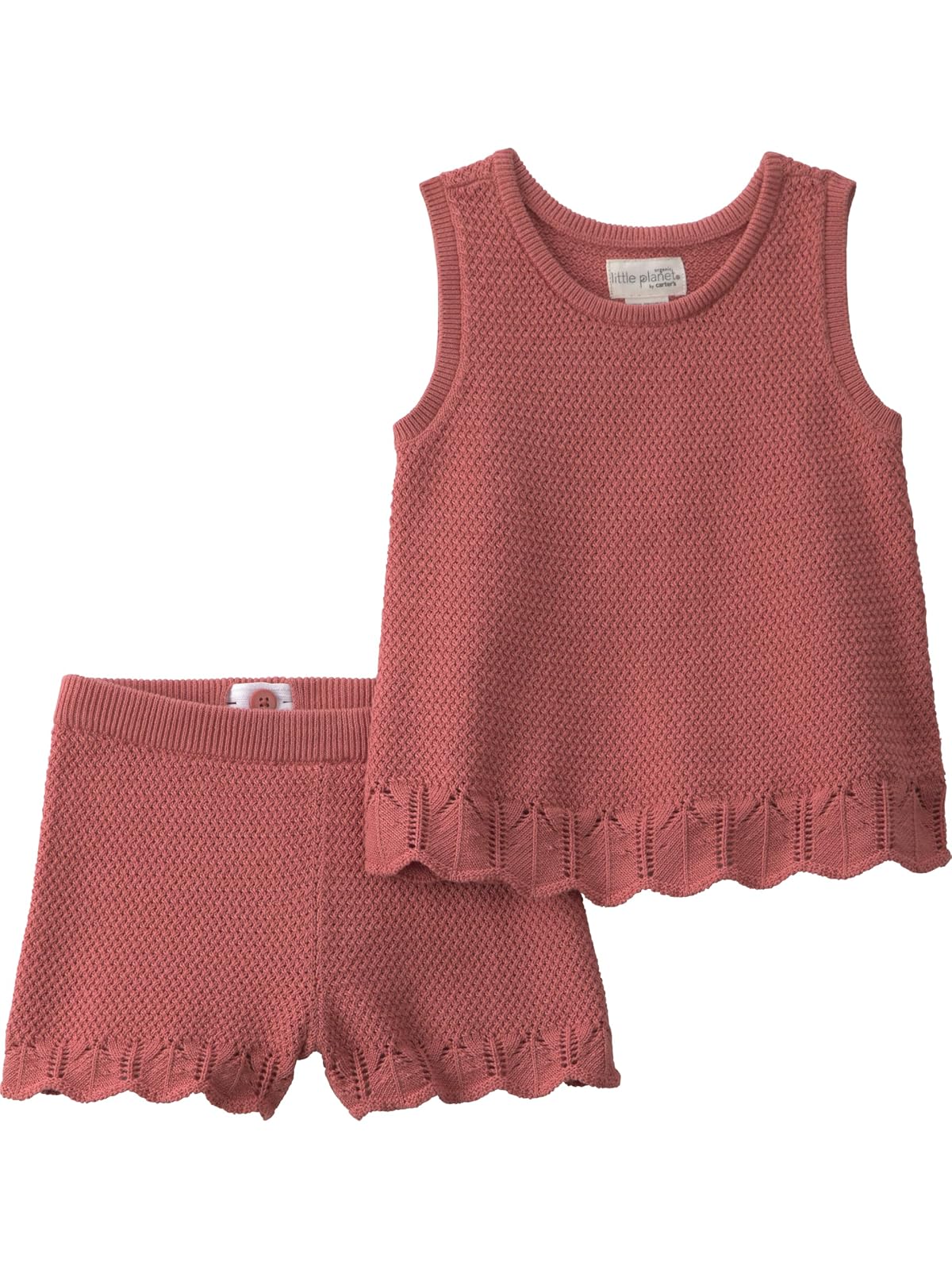 little planet by carter's 2-piece Shorts Set Made With Organic Cotton Conjunto de pantalones cortos bebés niñas - 9 Meses - Óxido