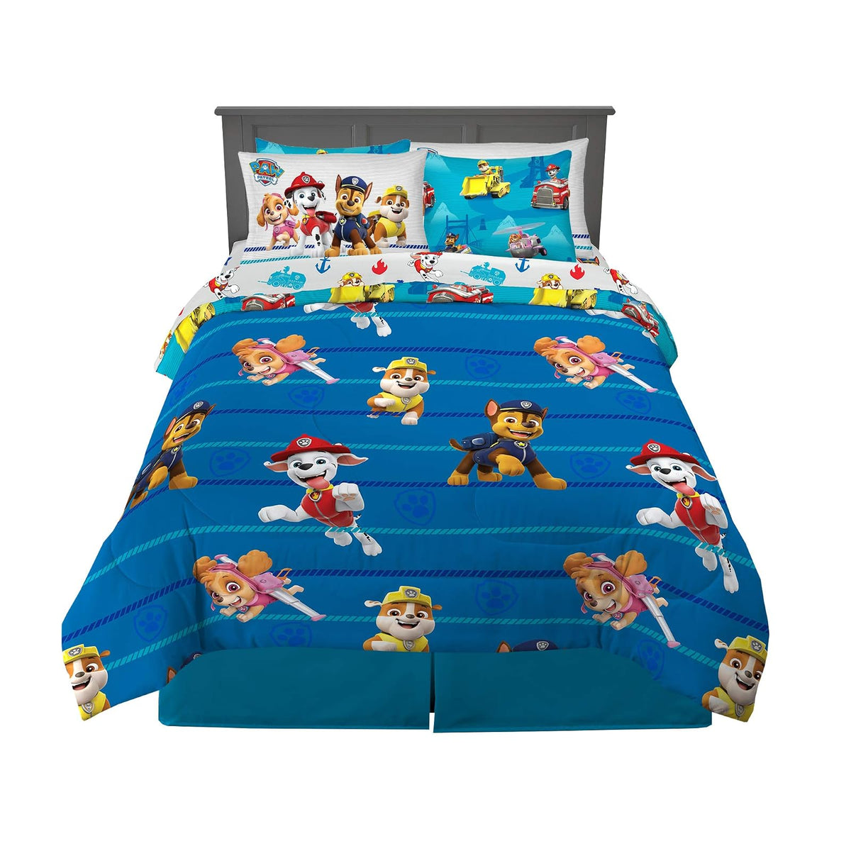 Franco Pokémon Juego de Ropa de Cama, 7 Piezas, Tamaño Matrimonial - 7 Piece Full Size - Patrulla Can