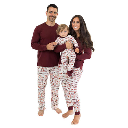 Burt's Bees Baby Pijama Familiar a Juego, Algodón Orgánico - Mascotas - Talla única - Seasons Greetings