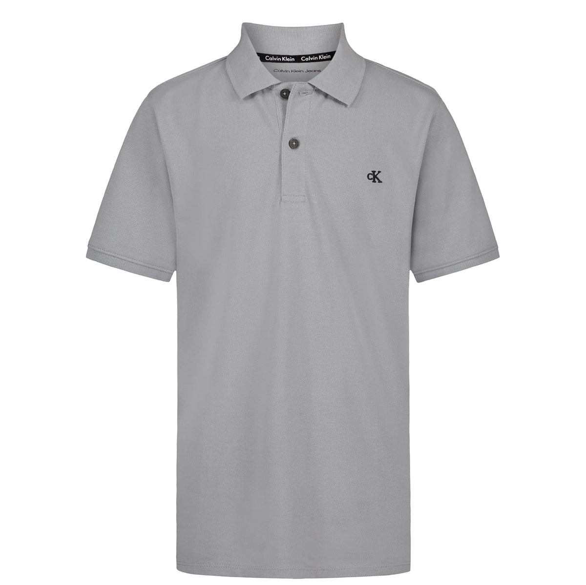 Calvin Klein Polo Manga Corta Marled Space Dye para Niño - Quarry - 10-12