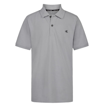 Calvin Klein Polo Manga Corta Marled Space Dye para Niño - Quarry - 10-12
