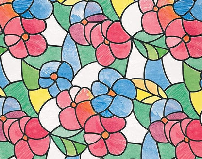 DC Fix 3460117 Stained Glass Self-Adhesive Window Film, Red/Blue