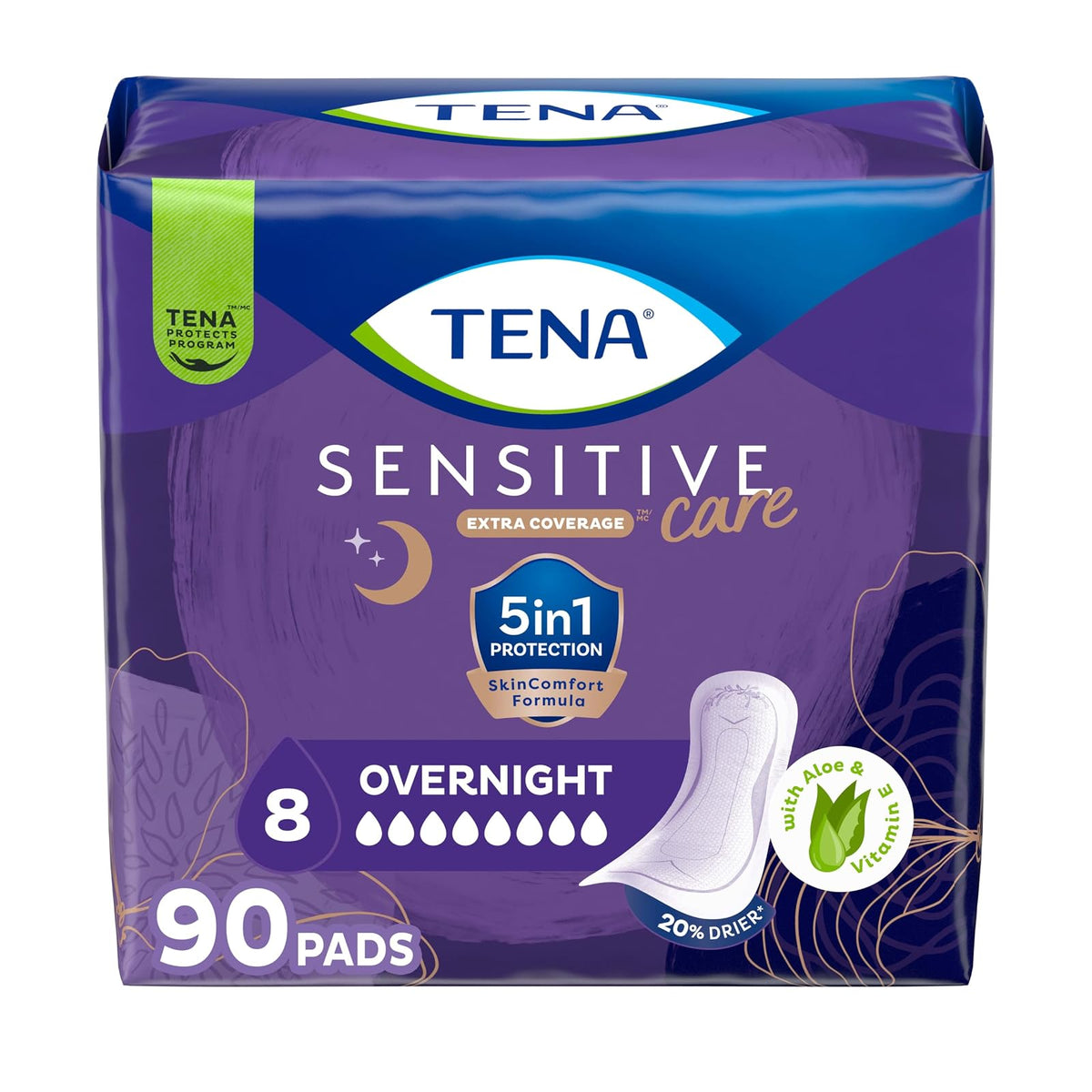 TENA Serenity Protección Nocturna para Incontinencia - Durante la noche - 90 Count