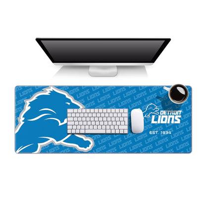 YouTheFan Tapete para Escritorio NFL con Logo de tu Equipo - 30.5 x 80 cm - Detroit Lions