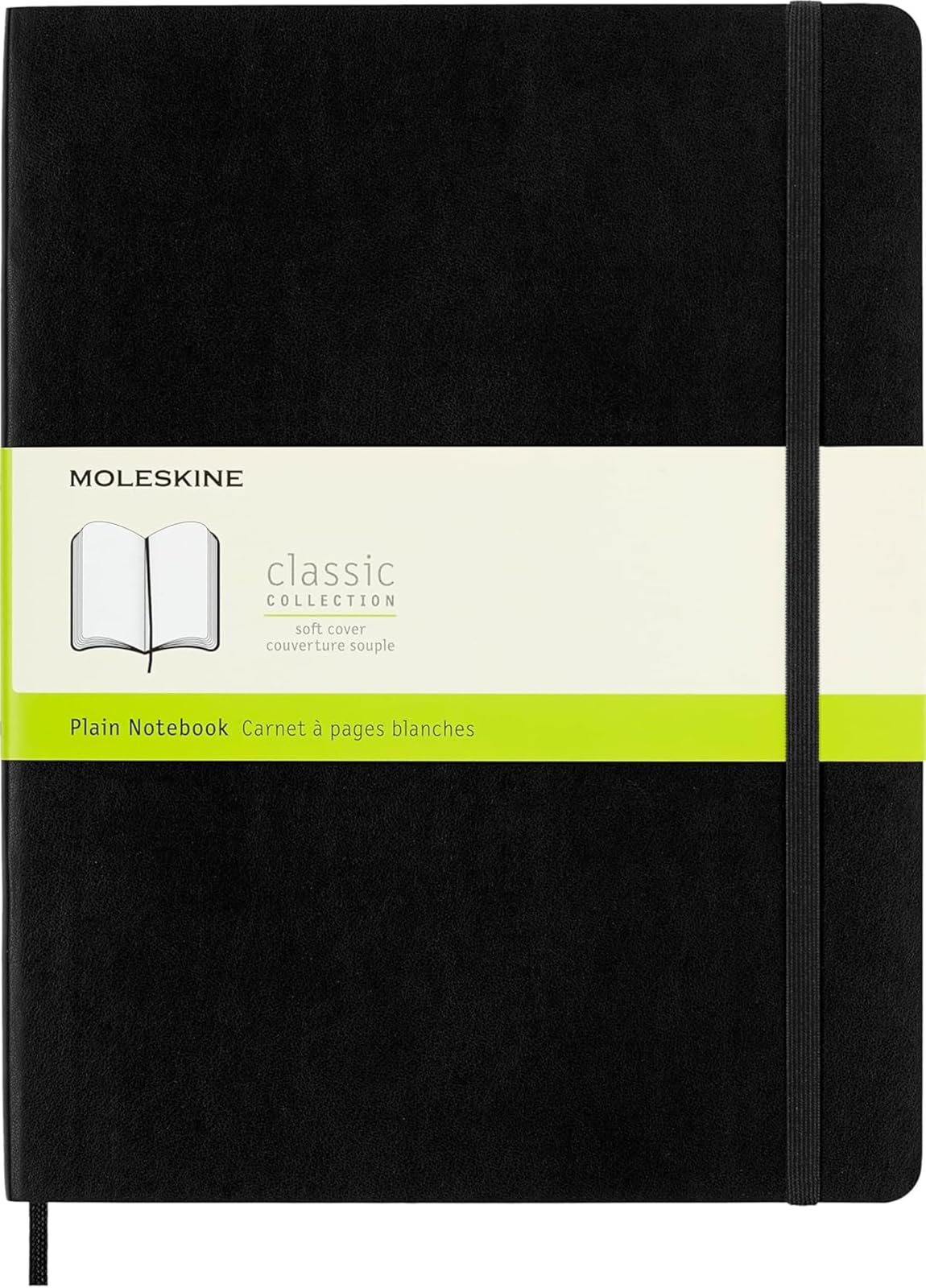 Moleskine - Cuaderno clásico, cubierta suave, XL (7.5 x 9.5 pulgadas), liso/blanco