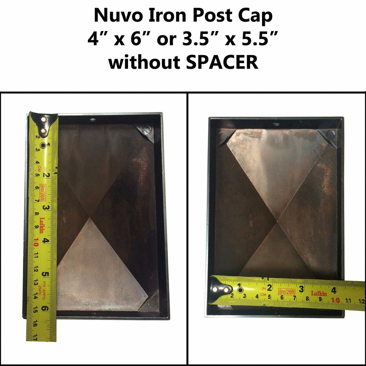 Nuvo Hierro Aluminio Post Pac - Negro, 3.5" x 5.5", Negro