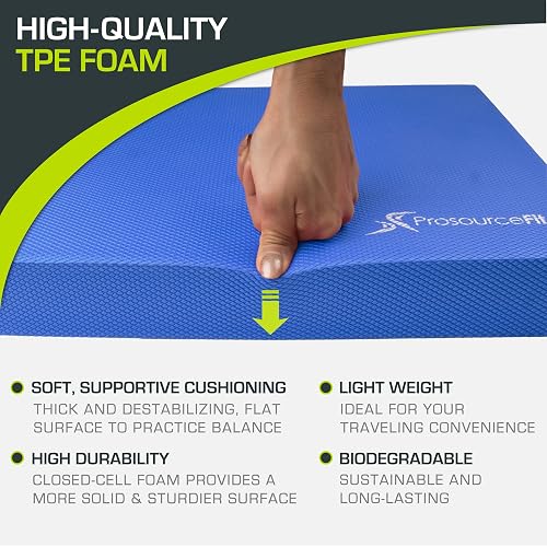 ProsourceFit - (39 x 33 cm, almohadilla de equilibrio unisex adulto, azul, 32 cm de largo), 39 x 33 cm