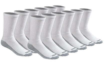 Dickies Calcetines Deportivos para Hombre, Talón y Puntera Reforzados - XL - Blanco (12 pares).