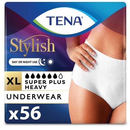 Tena Incontinence Underwear for Women, Super Plus Absorbency, Xlarge, 56 Count