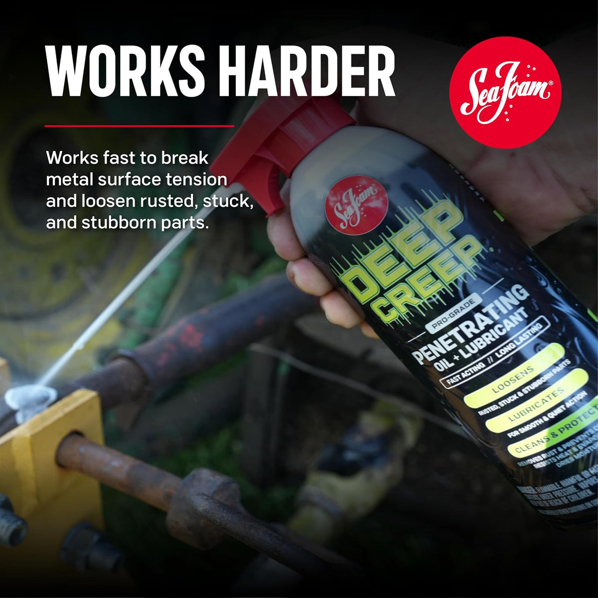 Sea Foam DC14MX Deep Creep Lubricante 473mL | Aflojador de óxido y penetrante de corrosión, lubricante de metal para herramientas, bisagras, engranajes y piezas móviles