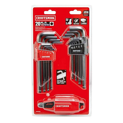 CRAFTSMAN - Juego de llaves Allen hexagonales universales L-a-T, 20 piezas (CMHT26028)