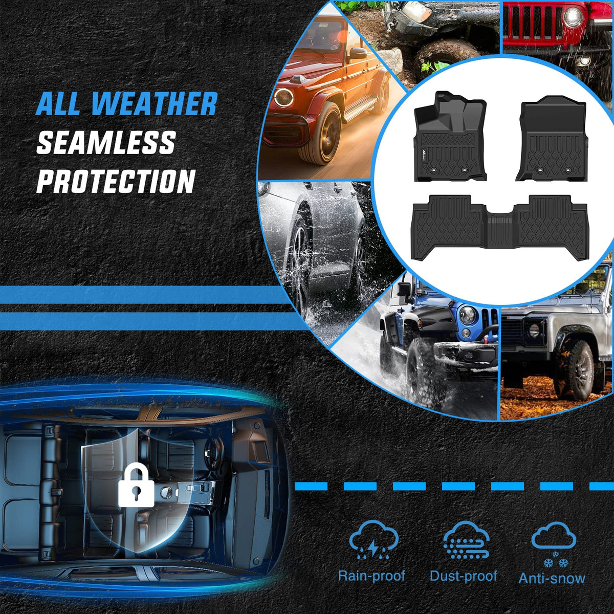 Nilight TPE - Alfombrillas para Toyota Tacoma Double Cab 2018 2019 2020 2021 2022 2023, Ajuste Personalizado para Todo Tipo de Clima