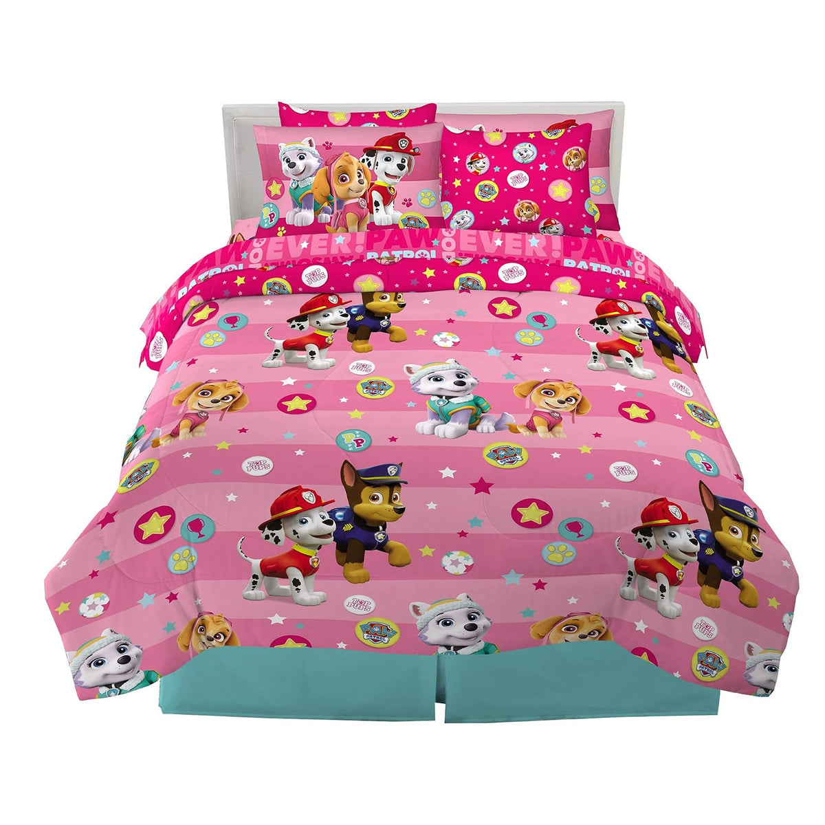 Franco Pokémon Juego de Ropa de Cama, 7 Piezas, Tamaño Matrimonial - 7 Piece Full Size - Paw Patrol Girls