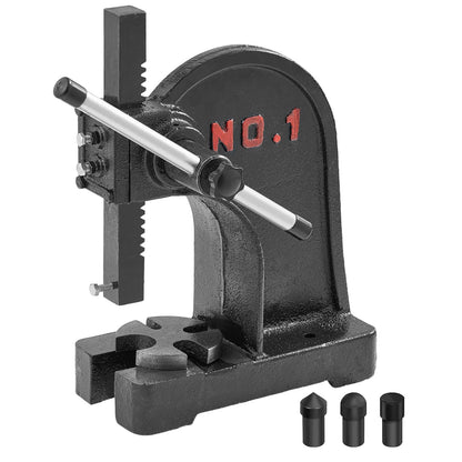 VEVOR Prensa de Eje Prensa de Eje Manual 1 T Altura Máxima de 150 mm Hierro Fundido Resistente Prensa Manual de Precisión para Estampar, Doblar, Estirar, Formar