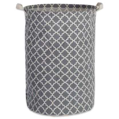 DII Heavy Duty Algodón/Poliéster Cubeta Cesta para la Colada o Bin, Gris (Grey Lattice) - Laundry Hamper - Gris (Grey Lattice)