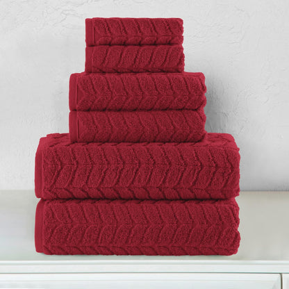 Elegant Comfort - Juego de Toallas de Lujo de 6 Piezas, 100% algodón Turco, Tela Jacquard, Texturizado, de Alta Calidad, Suave y Absorbente, Incluye 2 Toallas de baño, 2 Toallas de Mano y 2 Toallas,