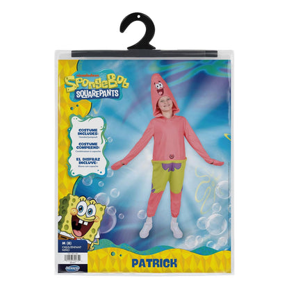 Jazwares Disfraz SpongeBob SquarePants Patrick | Talla M, overol manga larga, capucha felpa, diseño impreso