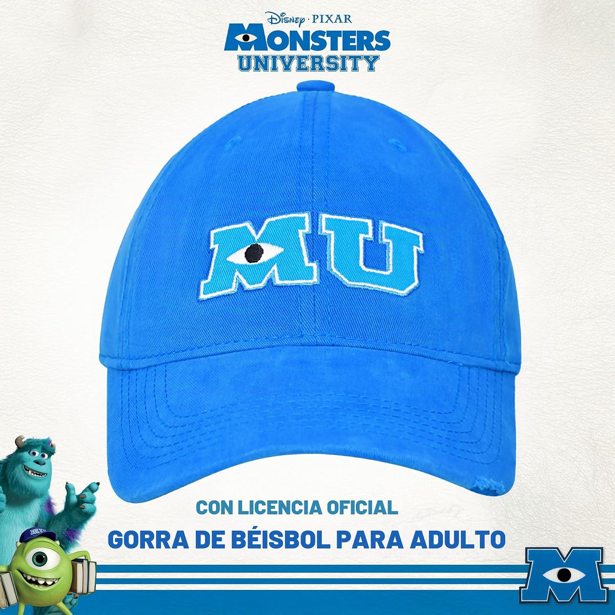 Disney Pixar Monsters Inc Monsters University - Gorra de béisbol Ajustable, para Adultos y jóvenes