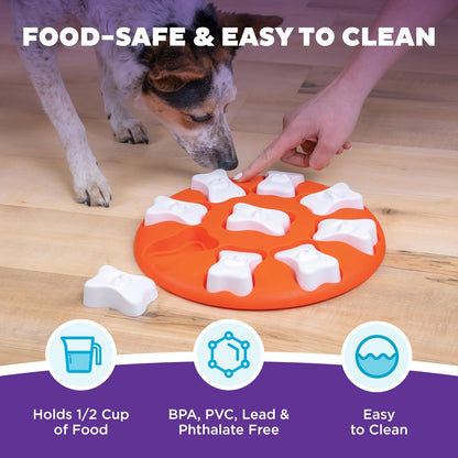 Nina Ottosson by Outward Hound Dog Smart Dog Puzzle Interactive Treat Puzzle Dog Enrichment Dog Toy, Level 1 Beginner, Orange