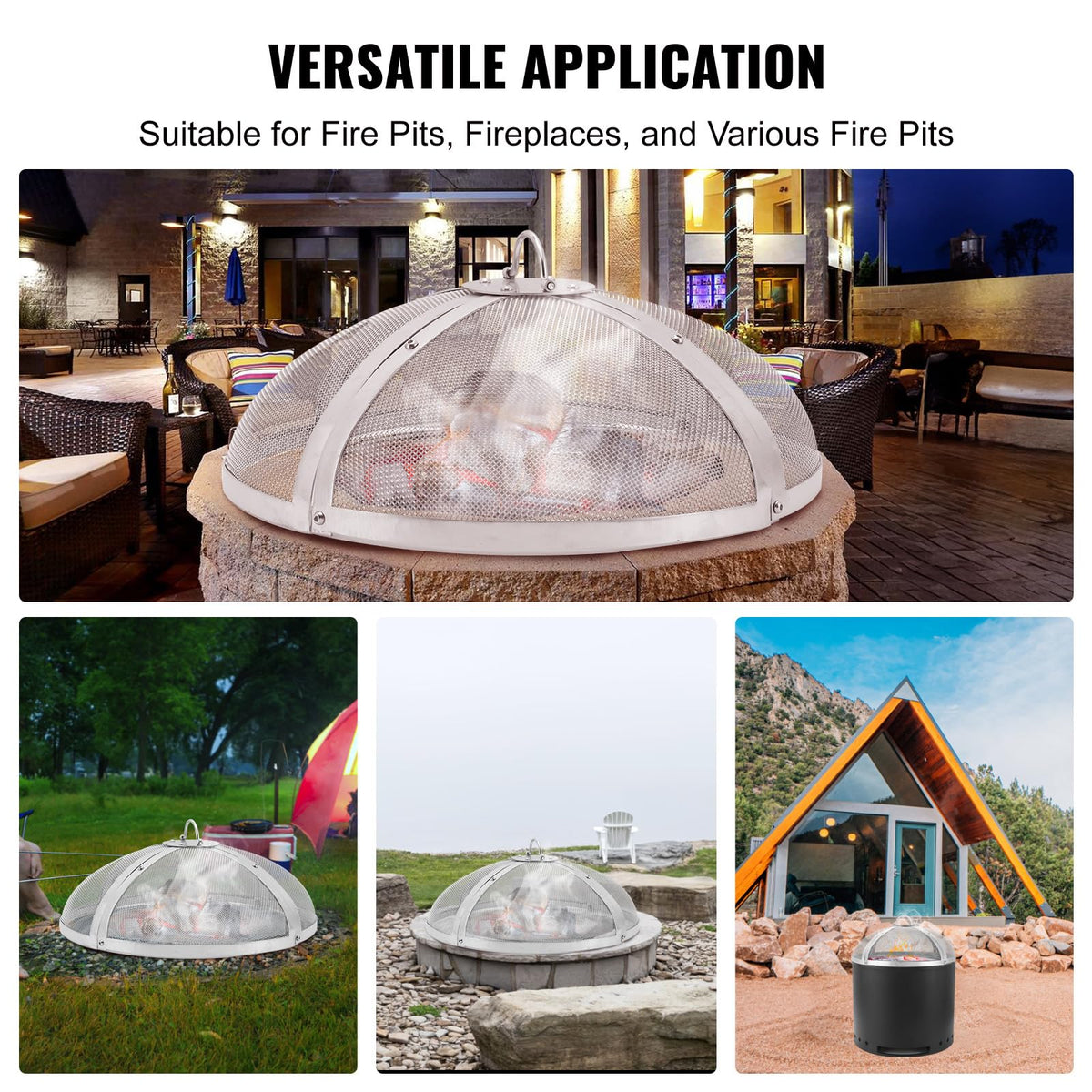 VEVOR - visualización de Chimenea de un Solo Panel, Resistente de Malla de Hierro para Chimenea, 35.5 Pulgadas de Largo x 28.4 de Alto, Cubierta de protección contra chispas de instalación Simple,