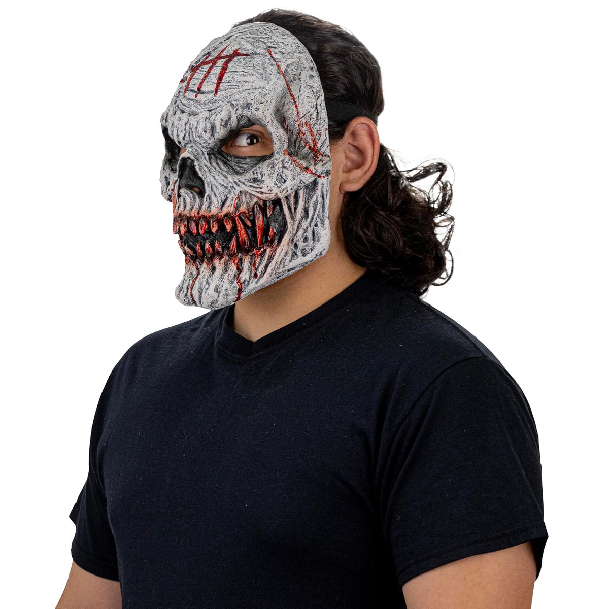 Ghoulish Productions Máscara De Látex Skull fangs gore Monster, Urban Mask Monstruo Creepy, Disfraz Aterrador para Halloween y Fiestas Temáticas, Cosplay Calavera, Diseño Artesanal Face Mask
