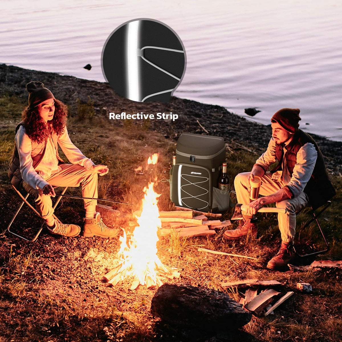 Maelstrom Mochila Hielera 35/50 Latas, Bolsa Hielera Suave Hermética | Frío 16h, bolsillos múltiples, silbato emergencia, acolchado ergonómico transpirable. Ideal camping, pesca, senderismo