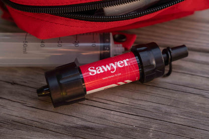 Sawyer Products SP1204 Mini sistema de filtración de agua, filtro y émbolo de limpieza solamente, paquete de 4, rojo