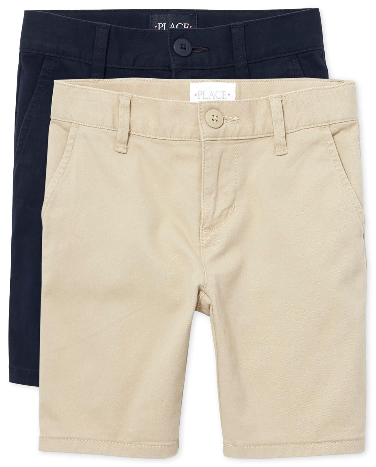 The Children's Place Short Clásico de Algodón para niña - Bisquit - Negro 2 Pack - 12