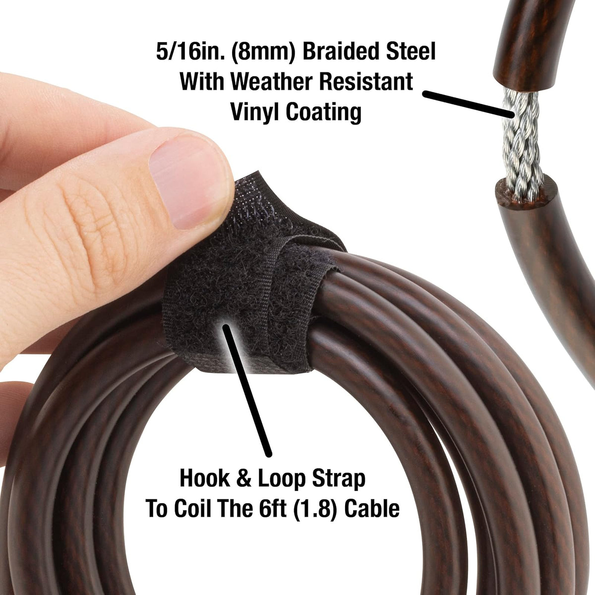Master Lock - Candado de cable con llave ajustable Python, cable largo de 6 pies, paquete de 2 unidades de camuflaje de ADN de Mossy Oak Country