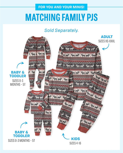 The Children's Place Pijama de una Pieza de algodón de Ajuste cómodo y de Renos Fairisle Mamelucos para bebs y Nios pequeos para niños Unisex