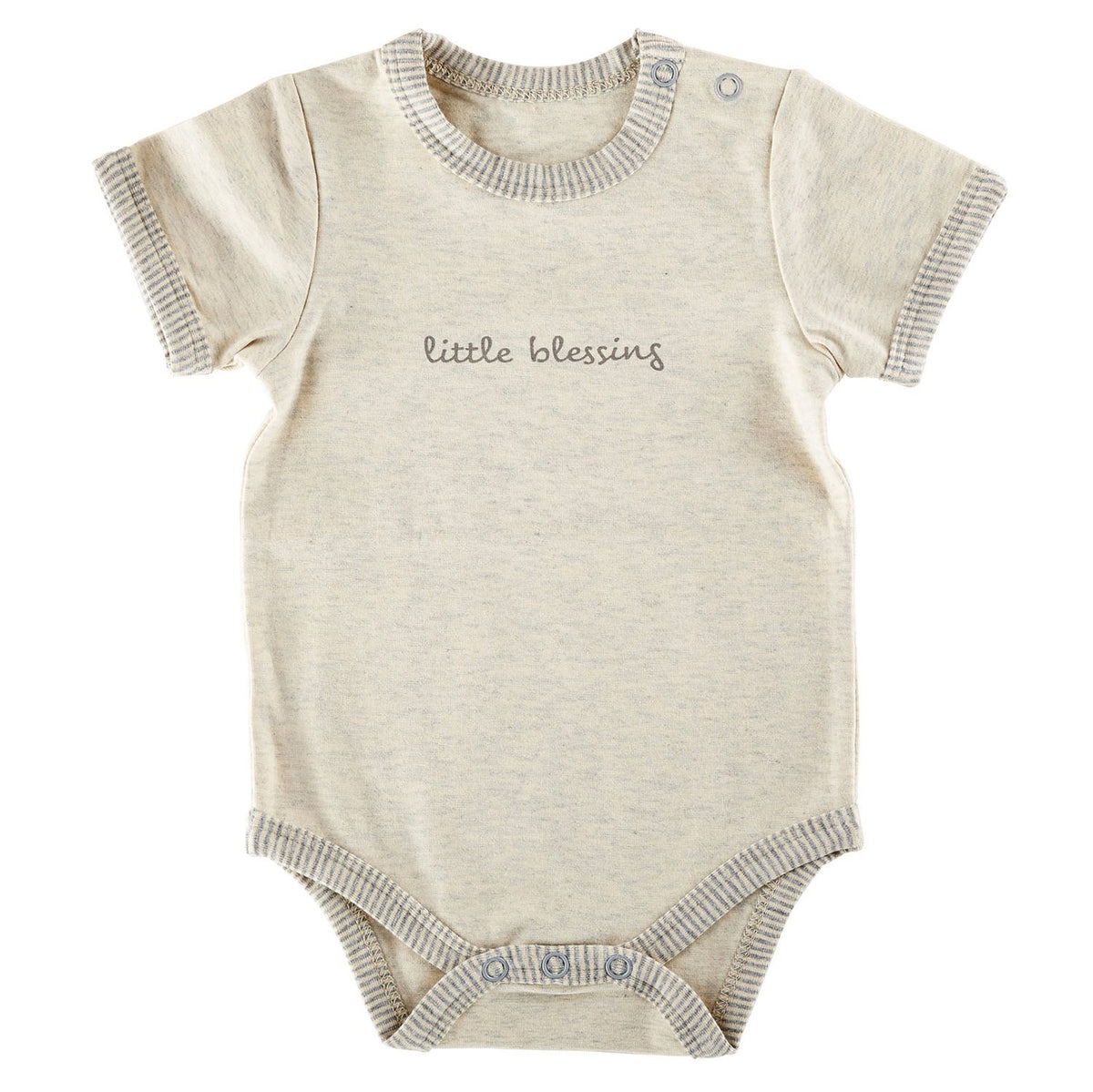 Stephan Baby Inspirador Heather - Funda para pañales Estilo Snapshirt, Little Blessing, Gris/Crema, 0-3 Meses