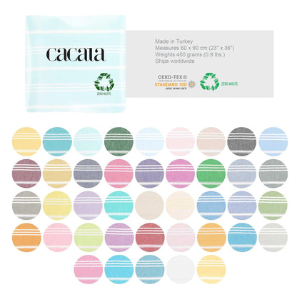 Cacala Fouta Toalla futa de mano estilo peshtemal turco (58,4 x 91,4 cm, color aguamarina)