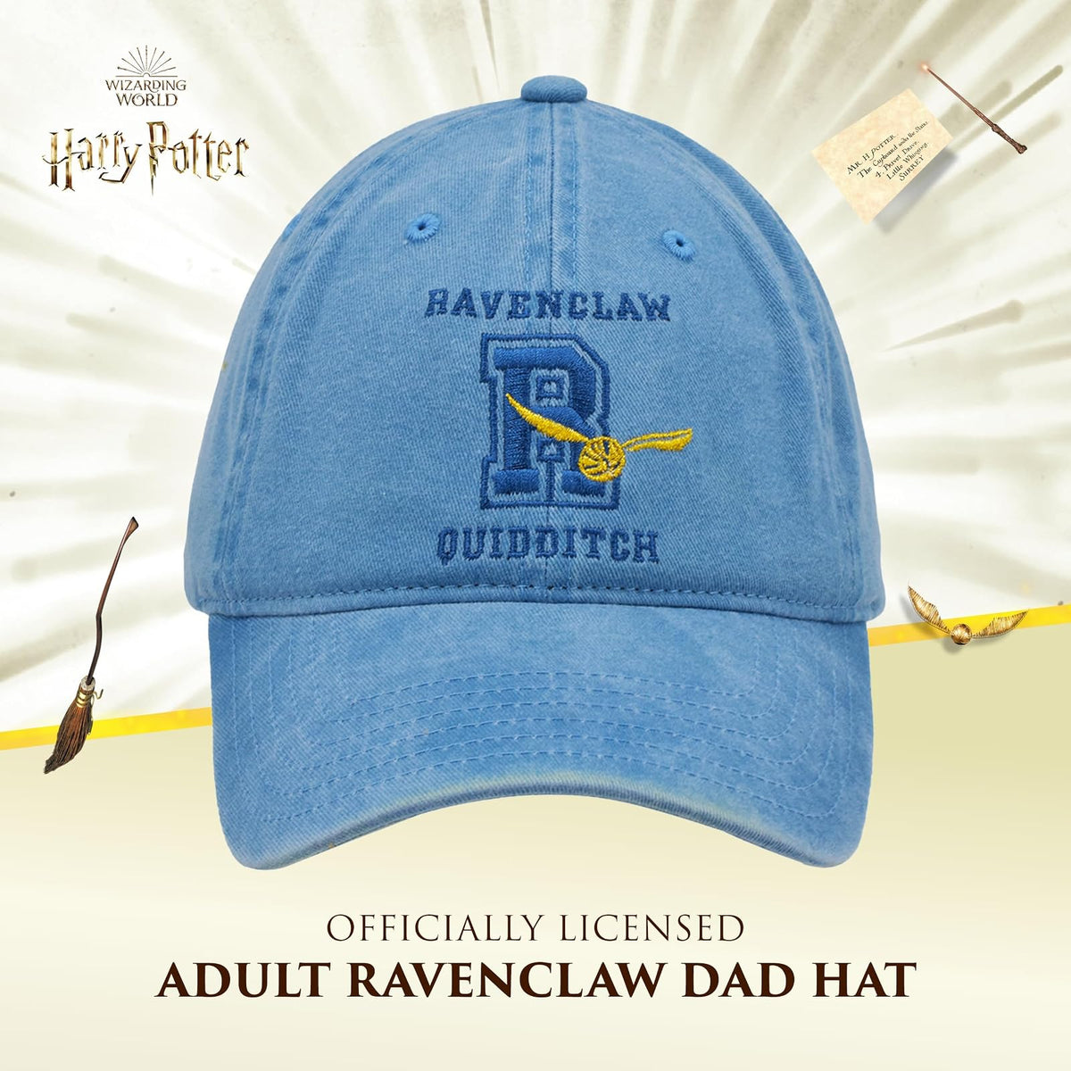 Harry Potter Harry Potter Dad Hat, Quidditch Women's Adjustable Cotton Baseball Cap with Curved Brim Gorra de béisbol Unisex Adulto