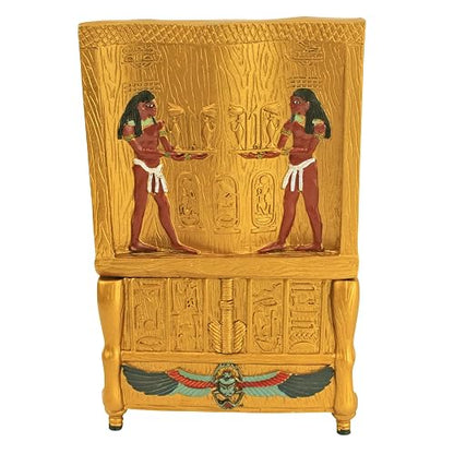 Decoración – Cajita de King Tut Trono Caja de joyería Egipcio – Egipcio estatuas