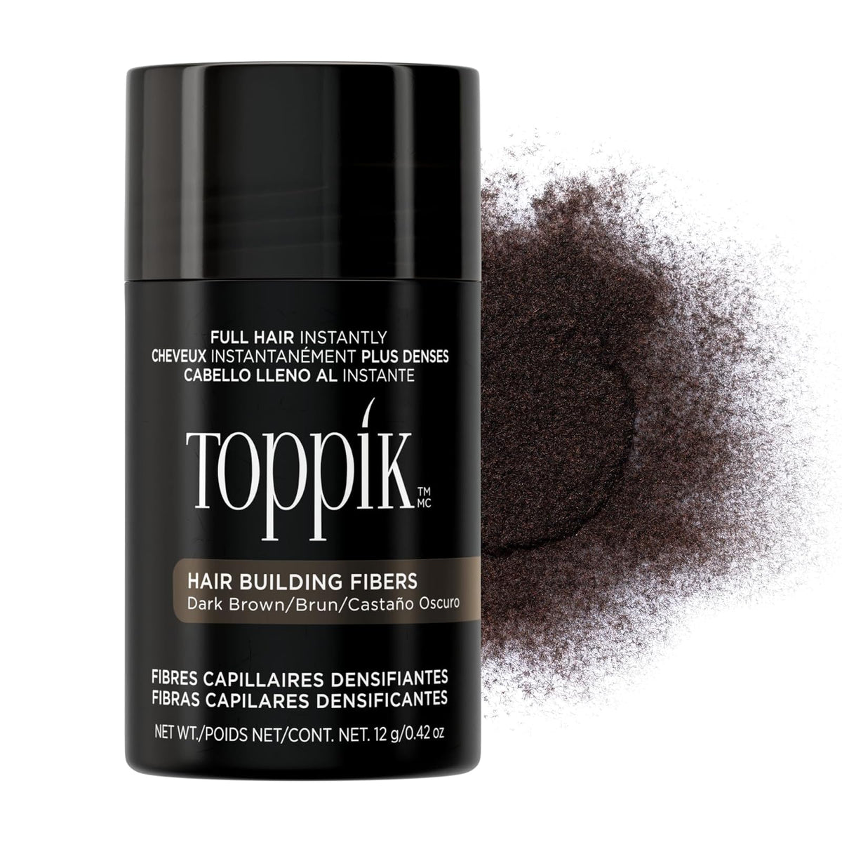 Toppik Fibras de Construcción de Cabello - Dark Brown - 12 g (Paquete de 1)
