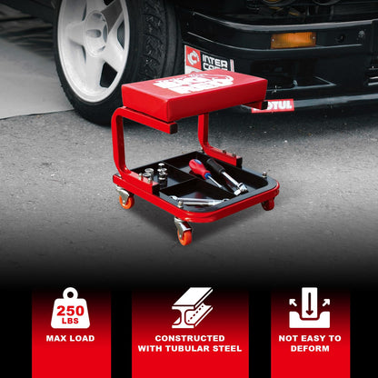 Big Red Torin Asiento Rodante con Bandeja de Herramientas TR6300 | Rojo, Grande, 38.1 cm x 38.1 cm x 38.1 cm, soporta 250 lb