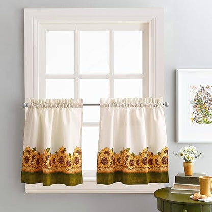 Curtainworks Cortina de Cocina con Ventana de jardín y Cenefa, Color Amarillo, Juego de Niveles de 36 Pulgadas