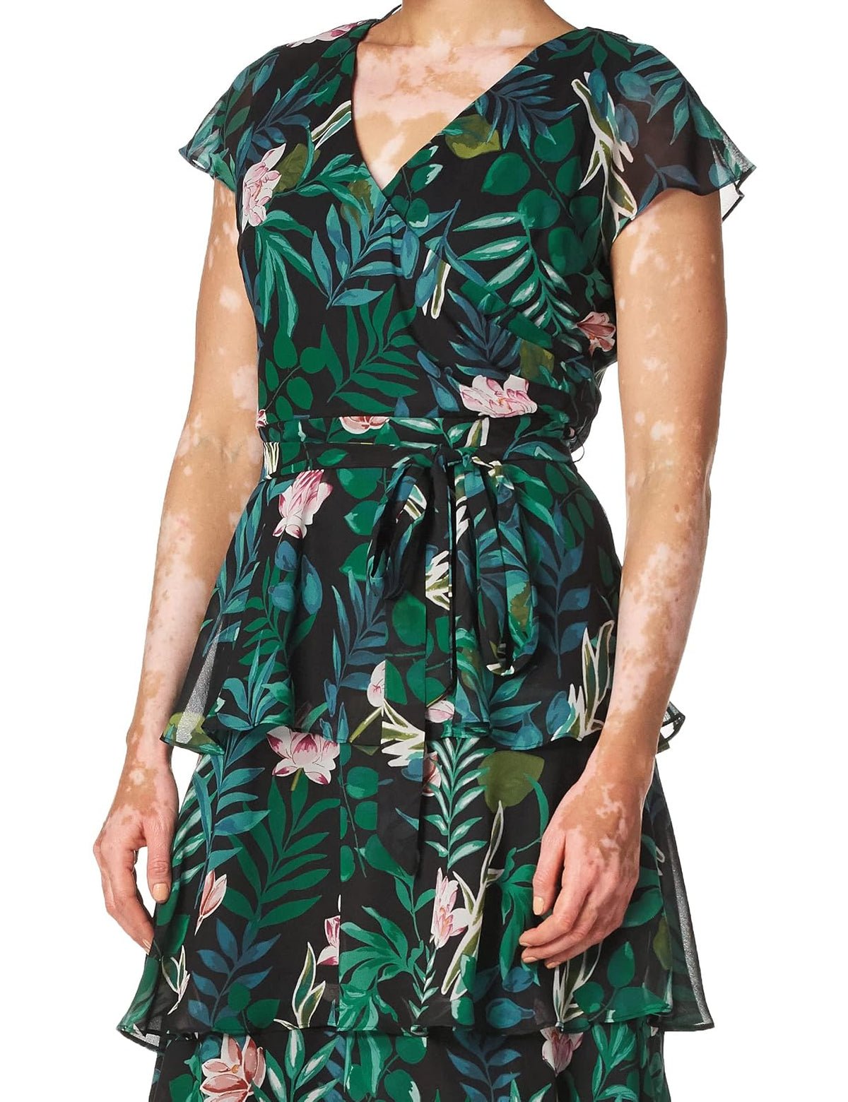 S.L. Fashions - Vestido de cóctel de Gasa escalonada para Mujer, Vestido de invitada de Boda (Tallas pequeñas y Normales)