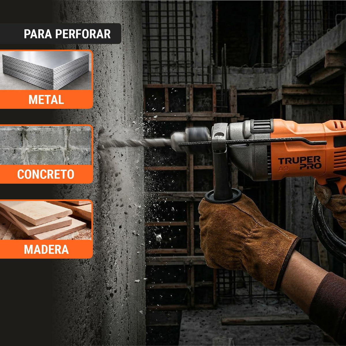Truper ROTO-1/2A9, Rotomartillo 1/2" 850 W profesional