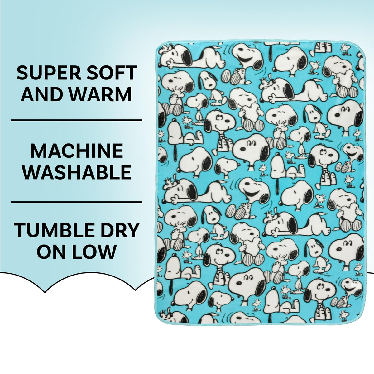 Silver Buffalo Peanuts Snoopy Multi Pose Expression - Manta de Forro Polar de 45 x 60 Pulgadas, Suave y acogedora, 180 g/m²