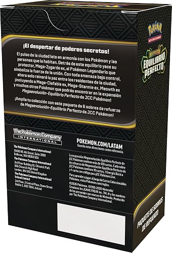 Pokémon Paquete de Sobres de Refuerzo de Megaevolución-Equilibrio Perfecto de JCC Producto en Español de Lationamerica