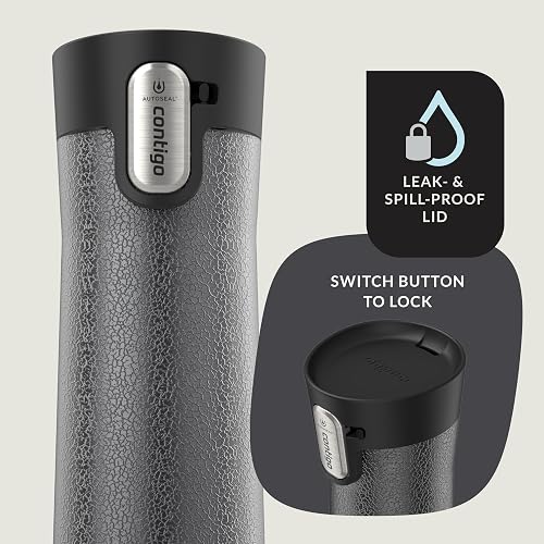 Contigo Vaso Térmico Acero Inoxidable 710 ML Gris Cristalino Antiderrames West Loop Tapa de Fácil Limpieza Aislamiento Térmico