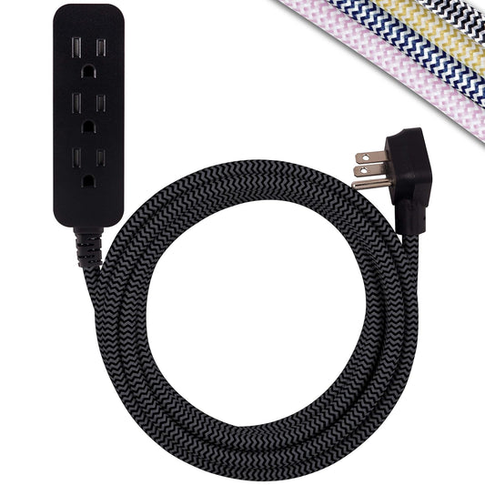 Cordinate Designer - Cable de extensión para estación de carga USB, 3 Outlet, Negro/Gris