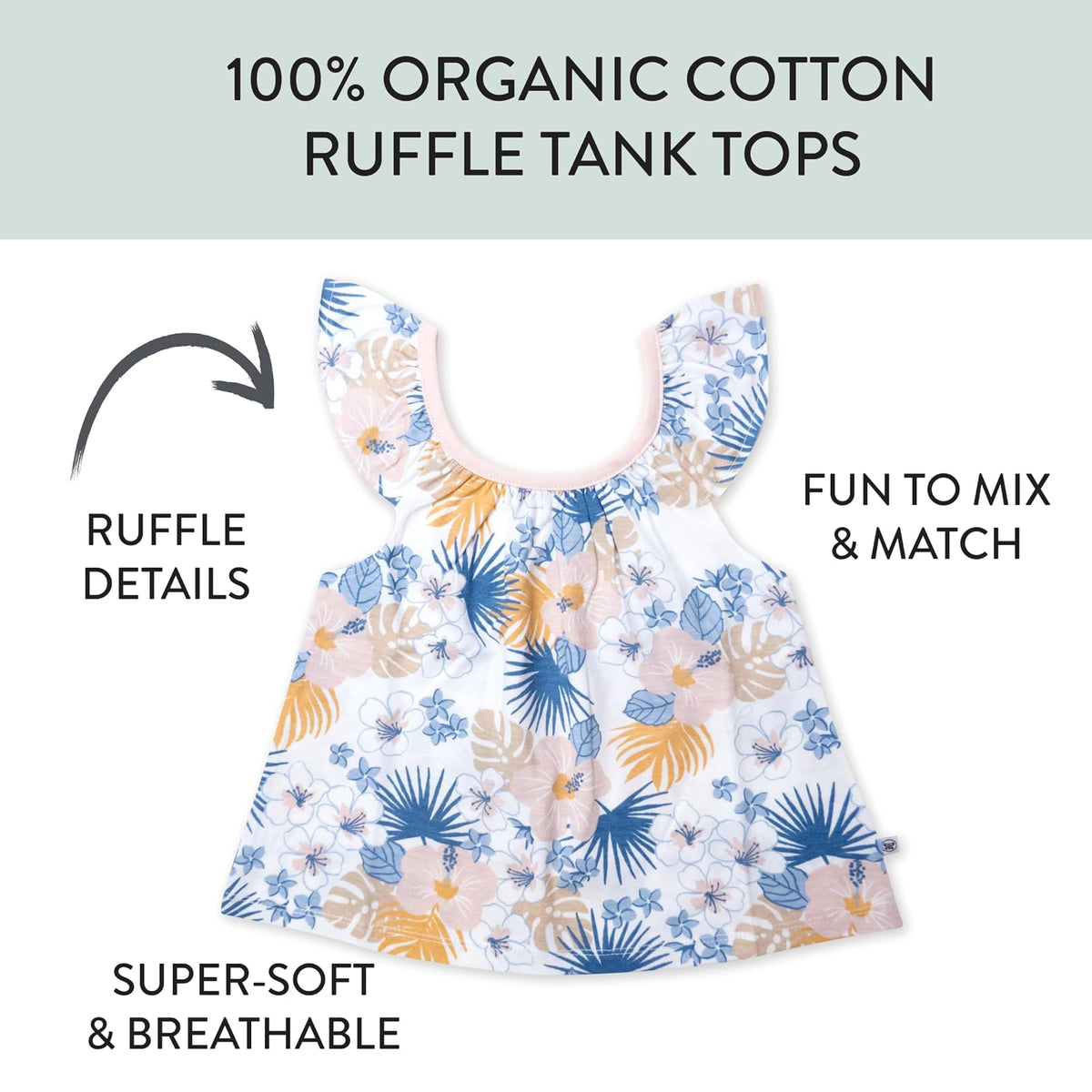 HonestBaby - Camisetas de Manga abullonada 100% algodón orgánico para bebés, niños pequeños, niñas, Unisex