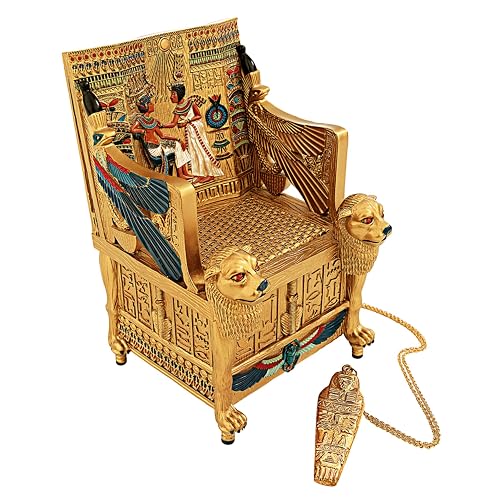 Decoración – Cajita de King Tut Trono Caja de joyería Egipcio – Egipcio estatuas