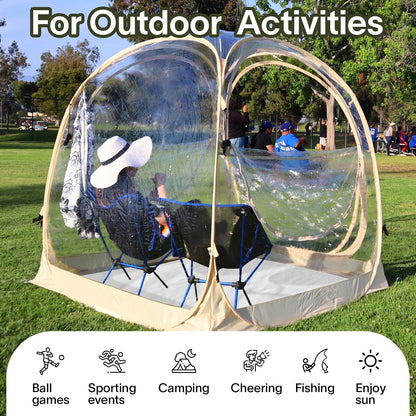 EighteenTek Pod - Tienda de campaña deportiva para todo tipo de clima con suelo sellado, refugio instantáneo para tienda de campaña - Tienda de campaña de lluvia para camping, refugio solar, pendiente