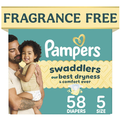 Pampers Swaddlers Pañal Desechable para Bebé - Pampers Swaddlers - Talla 5 (58 Unidad)