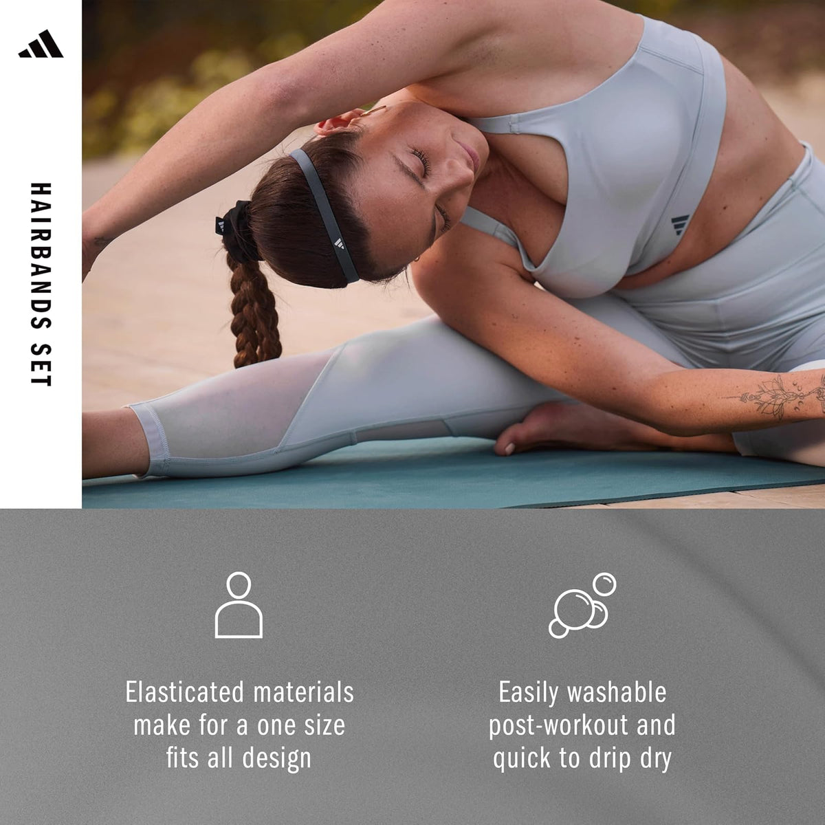 adidas (アディダス) スポーツ/フィットネス ヘアバンドアクセサリー フリーサイズ 伸縮素材