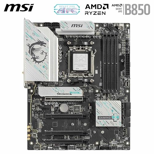 MSI B850 Gaming Plus - Placa Base WiFi, ATX - Compatible con procesadores AMD Ryzen 9000/8000 / 7000, AM5 - DDR5 Memory Boost 8200+ MT/s (OC), PCIe 5.0 x16 y 4.0 x16, M.2 Gen5, Wi-Fi 7, 5G LAN