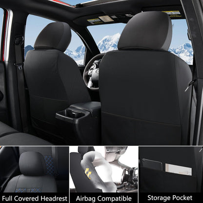 Truckiipa - Juego Completo de Fundas de Asiento de Piel para Toyota Tacoma, Cobertura Completa, Impermeable, Protector de cojín para Toyota Tacoma 2016-2023, Doble Cabina tripulación, Juego Completo